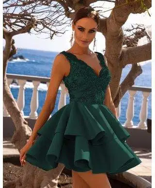 Vestito da cerimonia corto, verde