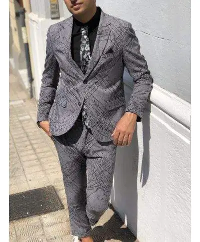 Abito uomo, particolare - Grigio - Effetto spruzzato