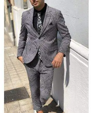 Abito uomo, particolare - Grigio - Effetto spruzzato