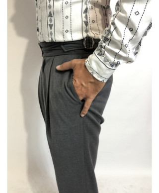 Paul Miranda - Pantaloni uomo vita alta, grigio