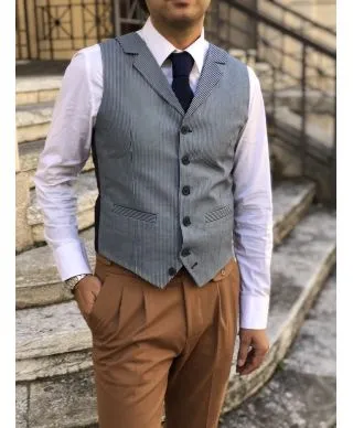 Gilet - Panciotto, righe blu