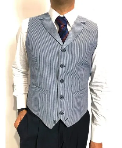 Gilet - Panciotto, righe blu