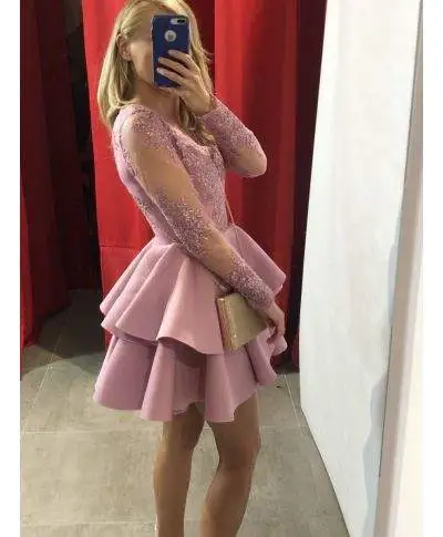Vestito corto elegante , rosa