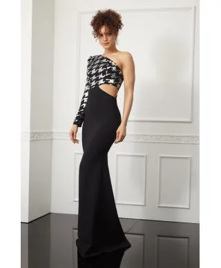 Vestito elegante - Nero - Monospalla - A sirena