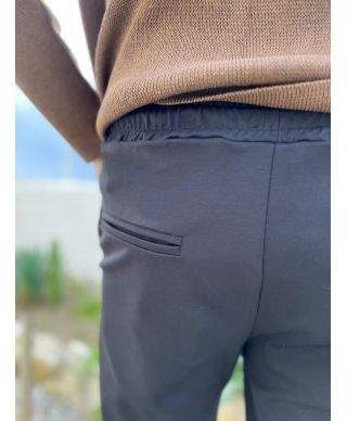 Jogger uomo nero, Paul Miranda in tessuto tecnico made in Italy