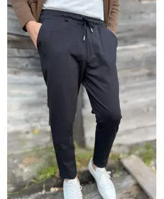 Jogger uomo nero, Paul Miranda in tessuto tecnico made in Italy