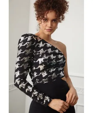 Vestito elegante - Nero - Monospalla - A sirena