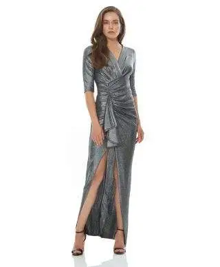 Vestito lungo elegante, argento - Con Manichetta