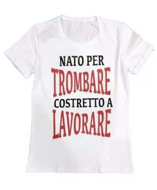 T-shirt uomo - Maglietta bianca con scritta - Trombare