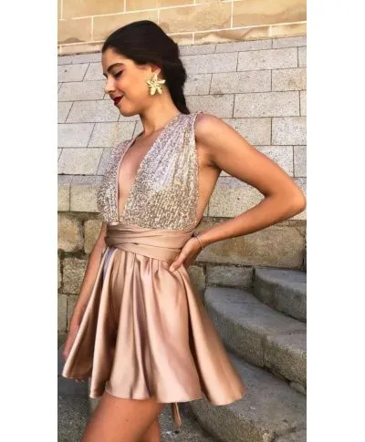 Tutina corta, oro - Schiena scoperta