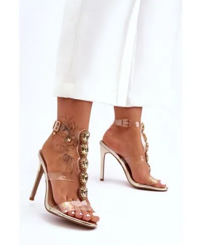 Sandali oro con tacco model 183496 Step in style