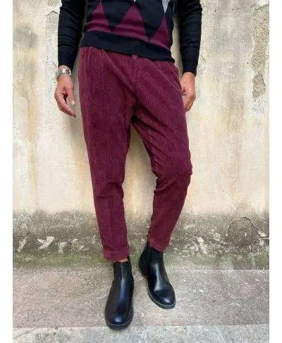 Pantaloni velluto con pinces - Made in Italy