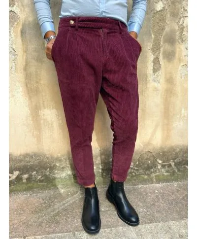 Pantaloni velluto con pinces - Made in Italy
