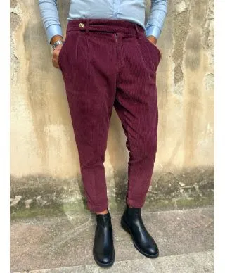 Pantaloni velluto con pinces - Made in Italy