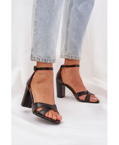 Sandali neri con tacco model 210142 Step in style
