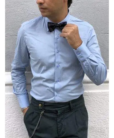 Camicia azzurra uomo - Camicie collo classico - Slim