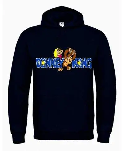Felpa con cappuccio nera, donkey kong
