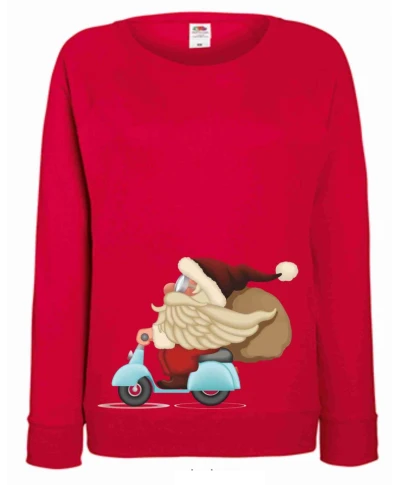 Felpa con babbo Natale - Rossa
