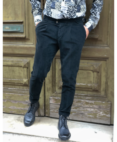 Paul Miranda - Pantaloni, velluto con pinces  - Made in Italy