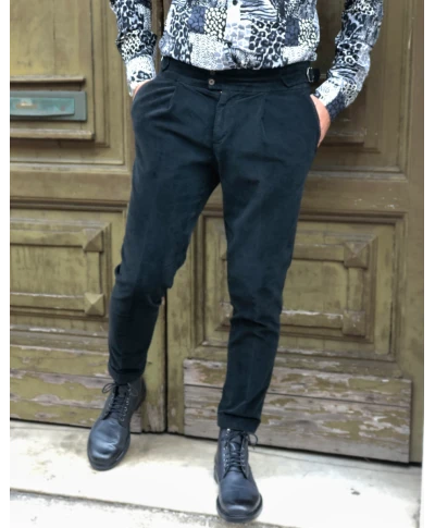 Paul Miranda - Pantaloni, velluto con pinces - Made in Italy