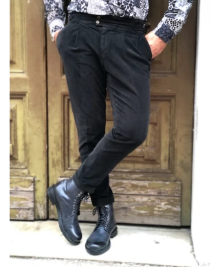 Paul Miranda - Pantaloni, velluto con pinces - Made in Italy