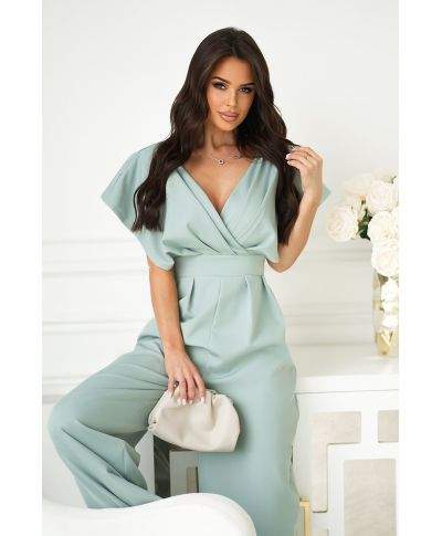 Tuta donna eleagante verde tiffany - Kil - Tute e completi per matrimoni, battesimi, comunioni - Gogolfun.it