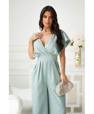 Tuta donna eleagante verde tiffany - Kil - Tute e completi per matrimoni, battesimi, comunioni - Gogolfun.it