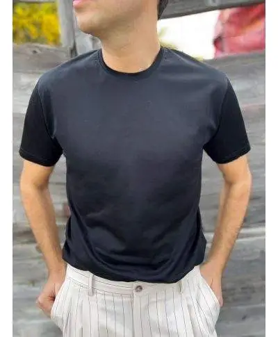 T-shirt filo di Scozia nera – Paul Miranda