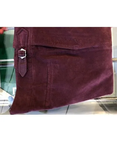 Paul Miranda - Pantaloni, velluto bordeaux - Made in Italy
