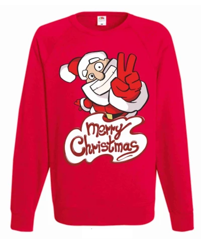 Felpa con babbo Natale - Rossa
