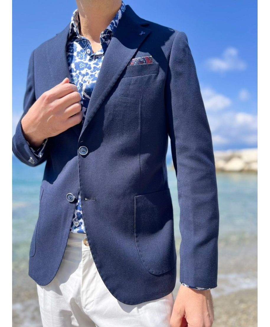 Blazer uomo blu navy sfoderato - Abbigliamento uomo online - gogolfun.it