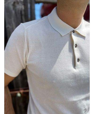 Polo uomo estiva in filo panna gogolfun - Abbigliamento uomo online gogolfun.it