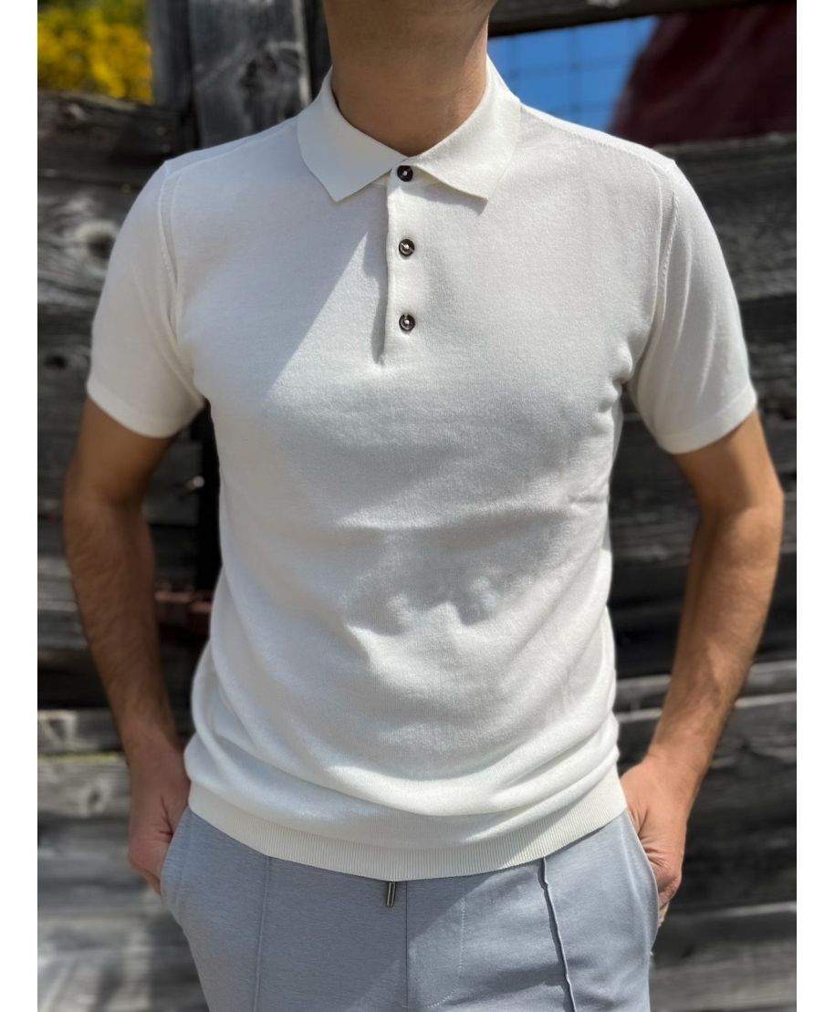 Polo uomo estiva in filo panna gogolfun - Abbigliamento uomo online gogolfun.it