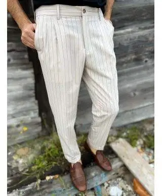 Pantaloni uomo panna a righe - Paul Miranda