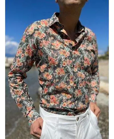 Camicia particolare con stampa floreale - Camicie uomo online - Gogolfun.it