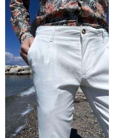 Pantaloni uomo bianchi con tasche america - Abbigliamento uomo online - Gogolfun.it