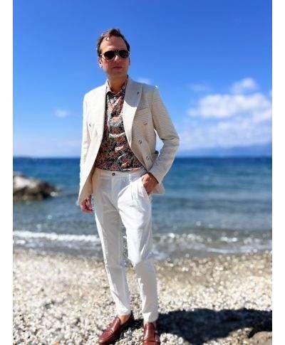 Pantaloni uomo bianchi con tasche america - Abbigliamento uomo online - Gogolfun.it