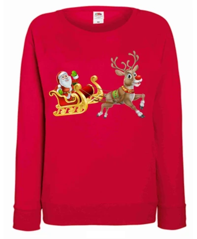 Felpa con babbo Natale - Rossa
