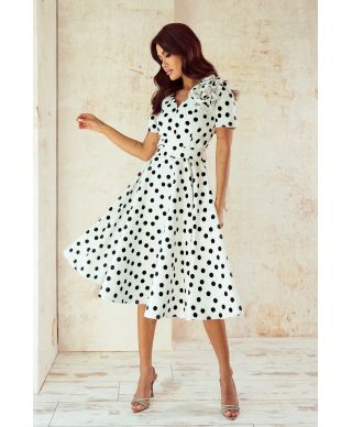 Sukienka midi RUBI / print Grochy