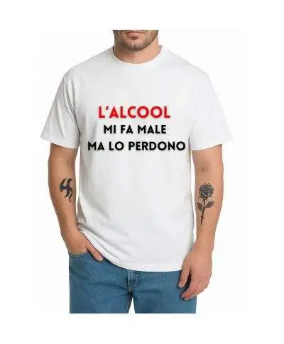 Tshirt - Alcool fa Male - Maglietta divertente mezza manica