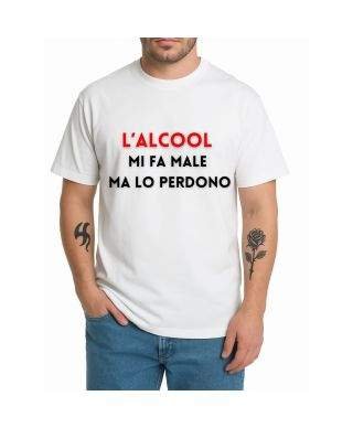 Tshirt - Alcool fa Male - Maglietta divertente mezza manica