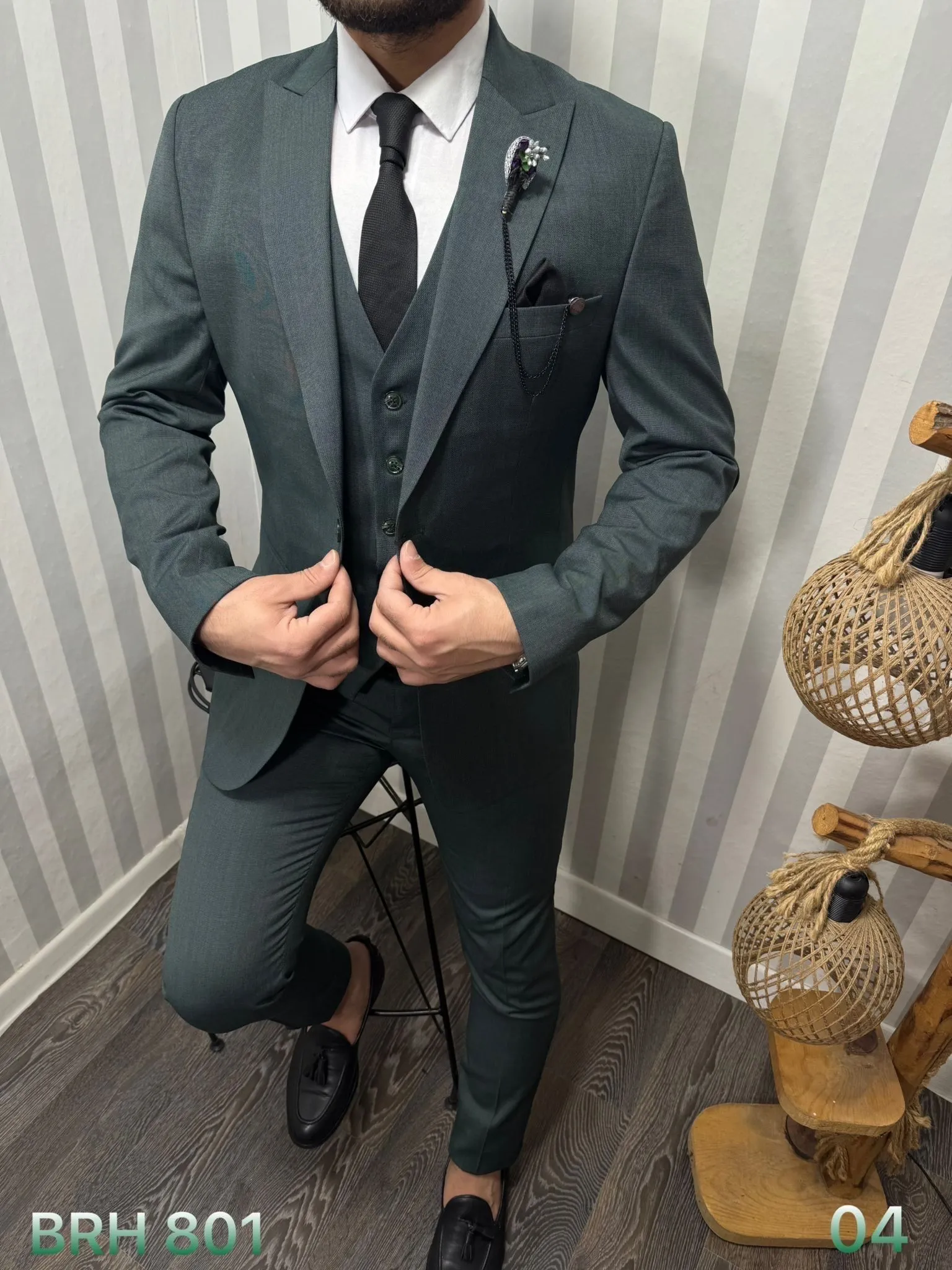 Abito uomo giovanile con gilet verde bosco Nicolas Abiti uomo