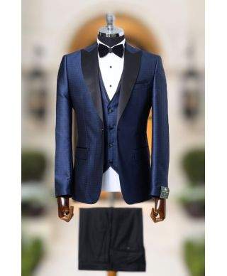 Smoking uomo con gilet, blu - Verne - Smoking uomo da sposo, matrimonio, diciottesimo compleanno - Gogolfun.it