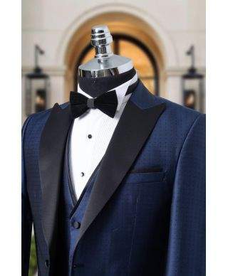 Smoking uomo con gilet, blu - Verne