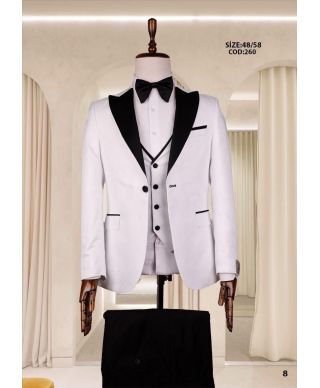 Smoking con gilet bianco - Verne - Smoking da sposo, diciottesimo compleanno, matrimonio - Gogolfun.it