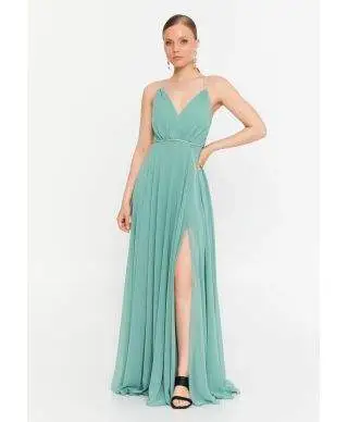 Abito elegante da cerimonia verde tiffany - Granada - Abiti da cerimonia online - Gogolfun.it