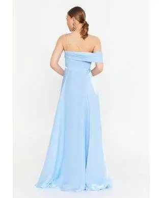 Vestito elegante da cerimonia azzurro - Frianna