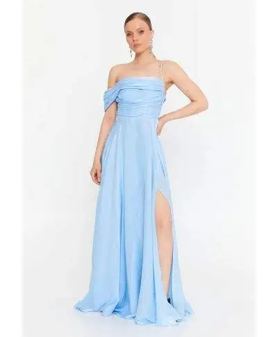 Vestito elegante da cerimonia azzurro - Frianna - Abiti da damigelle, invitate - Gogolfun.it