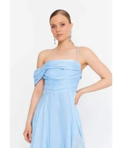 Vestito elegante da cerimonia azzurro - Frianna - Abiti da damigelle, invitate - Gogolfun.it