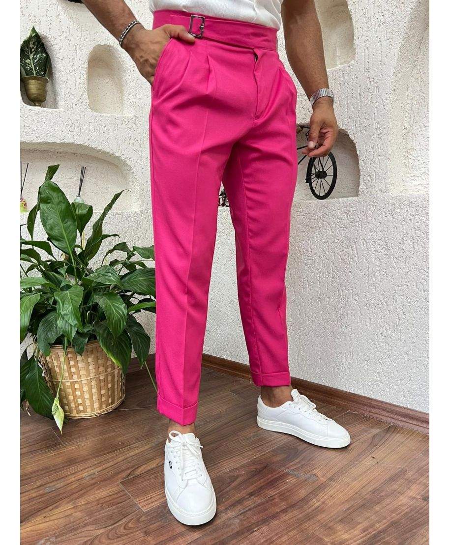 Pantaloni uomo fuxia cropped - Cruz - Pantaloni uomo particolari, colorati, giovanili - Gogolfun.it